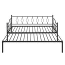 Twin Size Metal Daybed with Trundle, Daybed with Slat No Box required Black