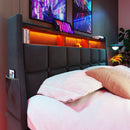 Upholstered Platform Bed With A Hydraulic Storage System, LED And USB Charging (Without Mattress)