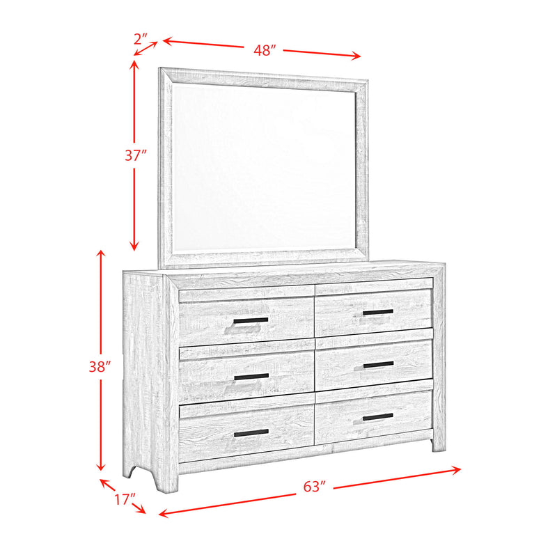 Ellen - Dresser & Mirror Set White