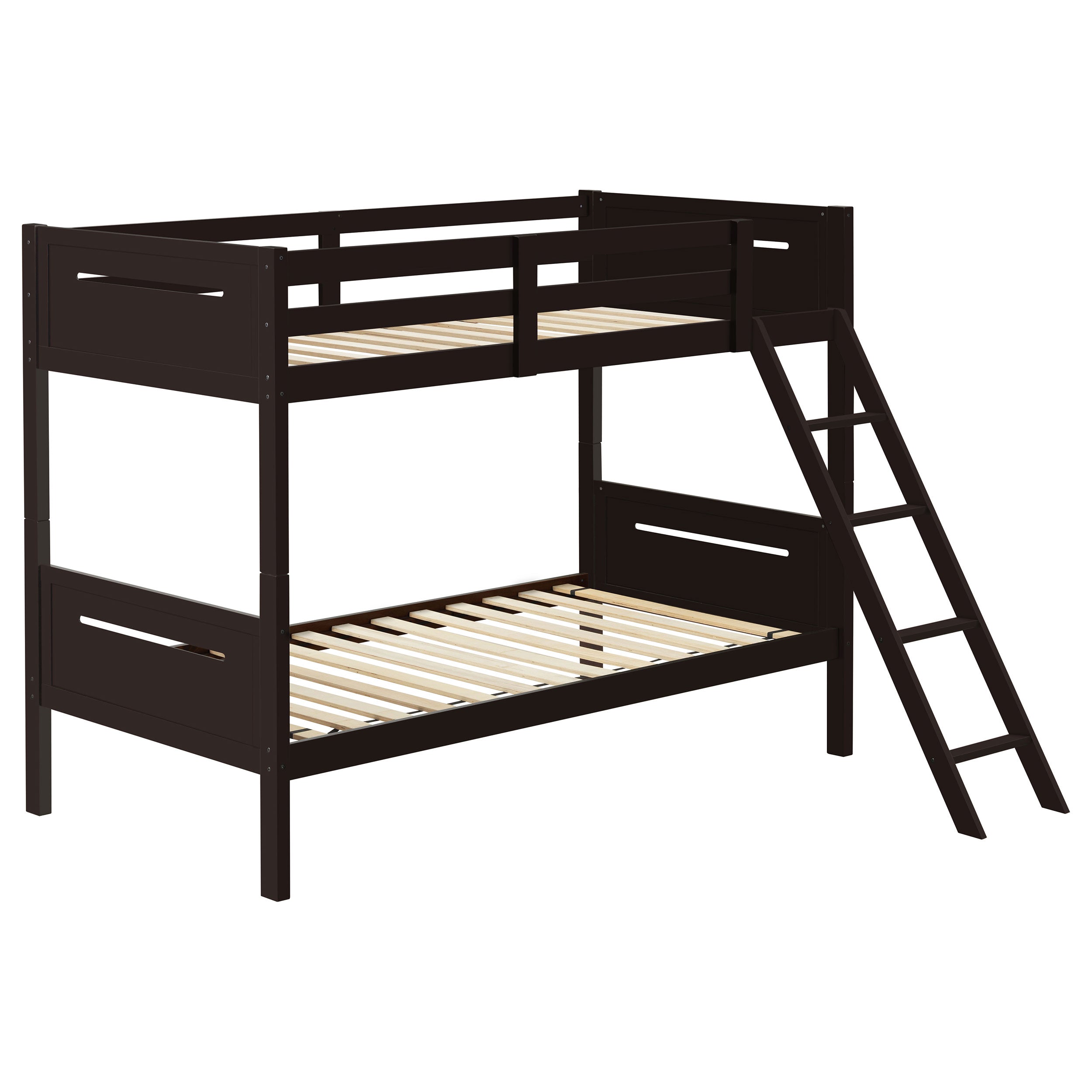 Littleton Wood Twin Over Twin Bunk Bed Espresso — view 1