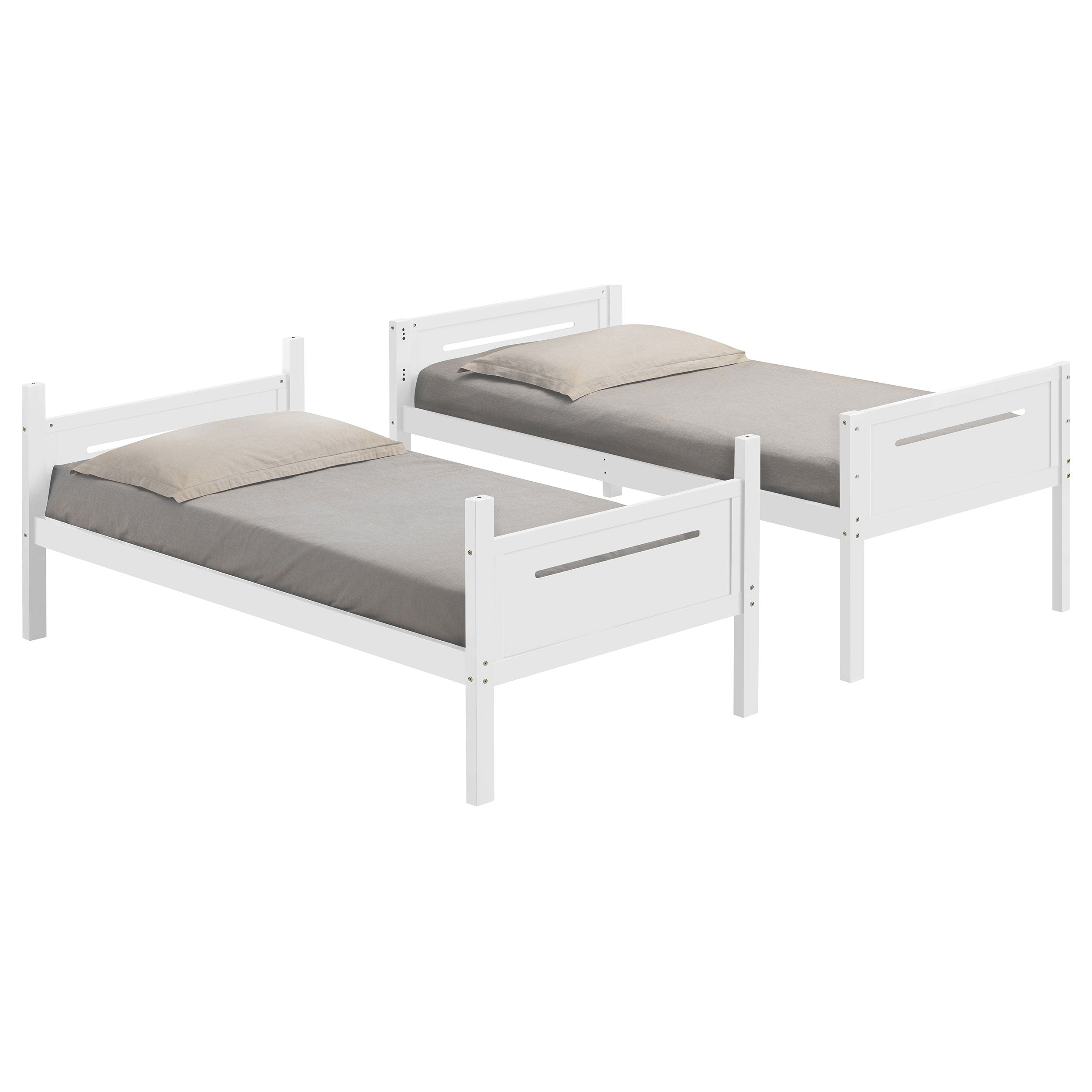 Littleton Wood Twin Over Twin Bunk Bed White — view 5