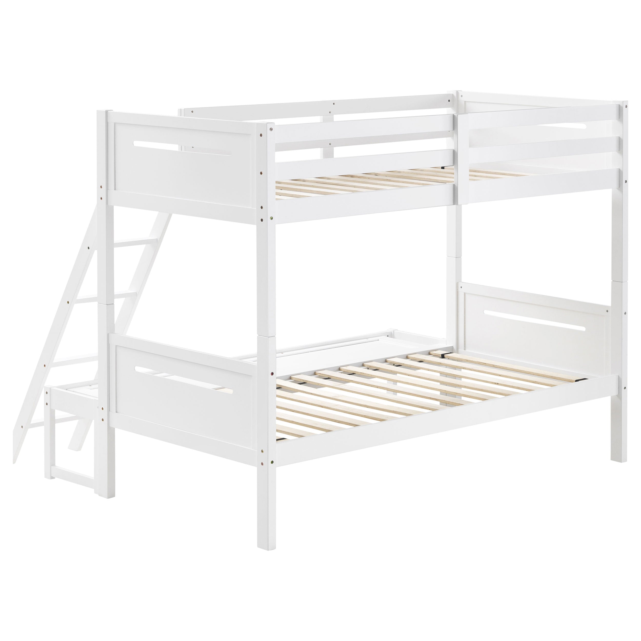 Littleton Wood Twin Over Full Bunk Bed White — view 4