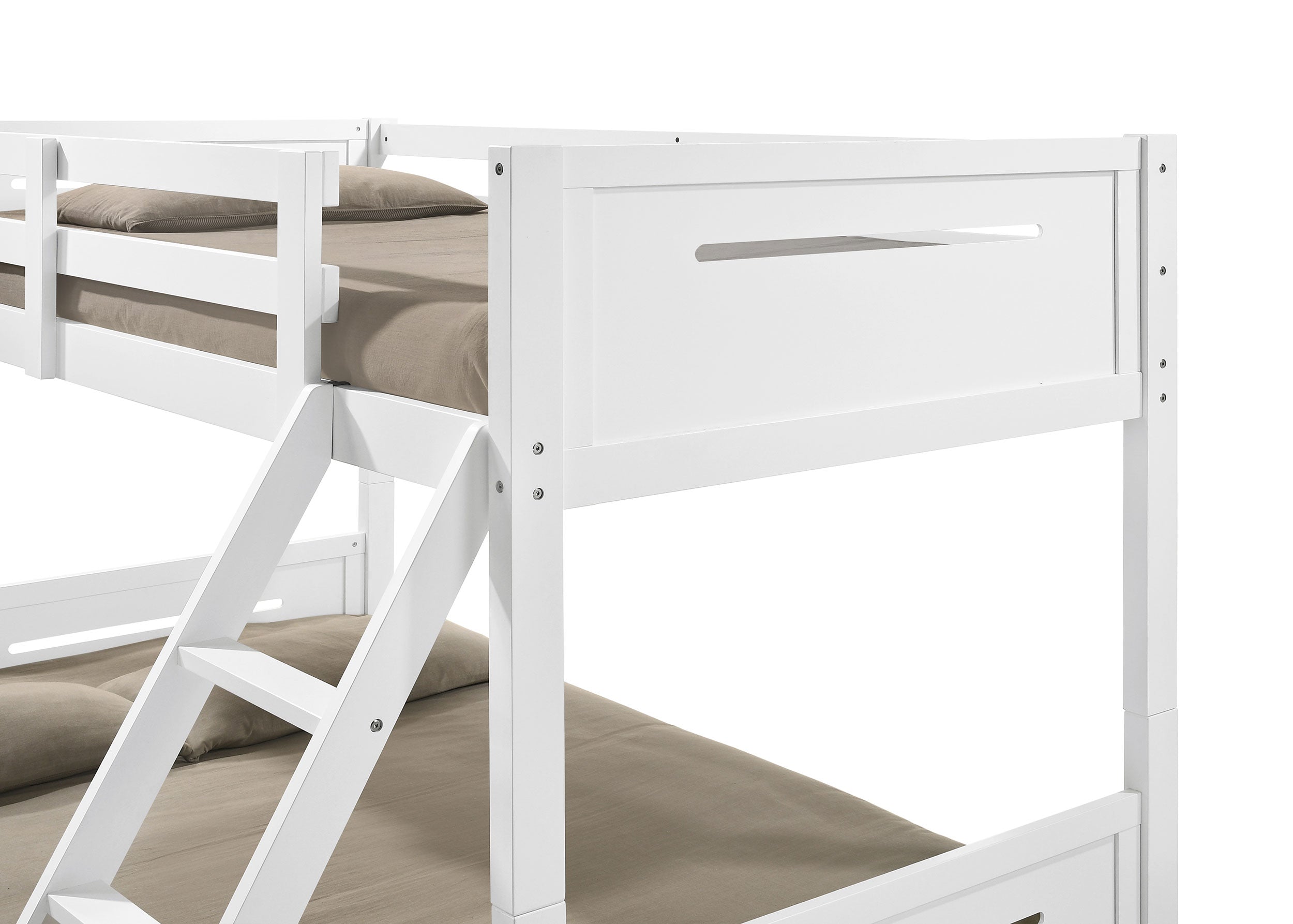 Littleton Wood Twin Over Full Bunk Bed White — view 6