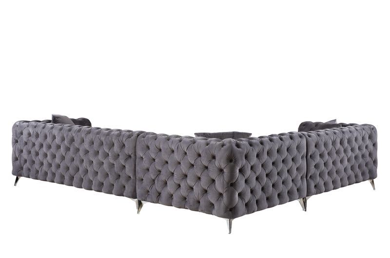 Wugtyx - Sectional Sofa - Dark Grayvelvet - 29"