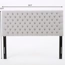 Queen Size Headboard With Button Tufting - Light Gray
