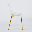 Transparent Plastic Seat Dining Chair (Set of 4)
