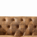 Chesterfield Loveseat, High Tech Fabric Roll Armrest