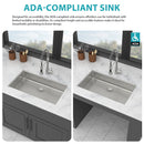 Ada-Compliant 27" Undermount Sink, Low Depth Single Bowl - Brushed Nickel
