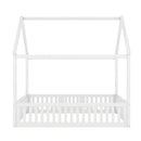 Wood House Bed With Fence And Door