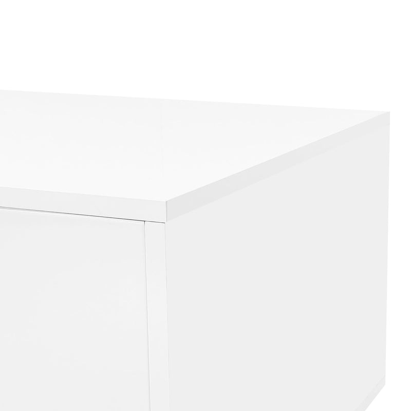 Modern High Glossy Rectangle Coffee Table With 16 Color LED Lights For Living Room