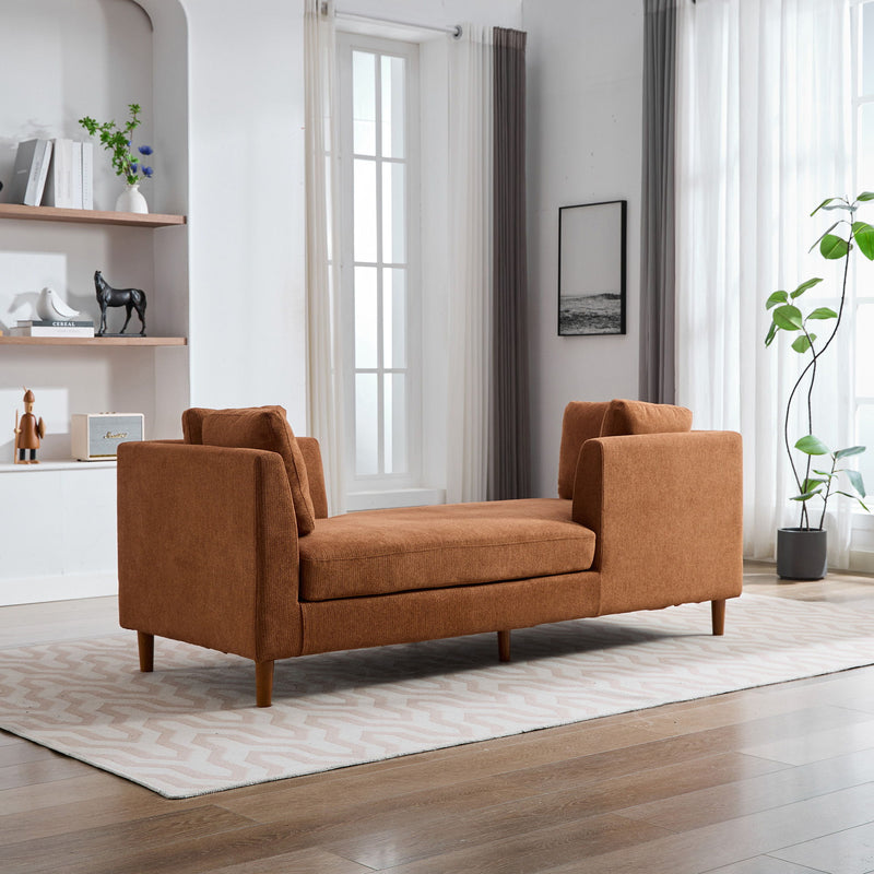 Wide Modern Double Sided Upholstered Chaise Lounge