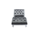 Velvet Chaise Lounge Indoor, Button Tufted Upholstered Chaise Lounge Chair With Pillow