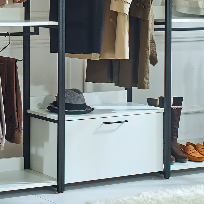 Fiona - Freestanding Walk In Closet System With Metal Frame Melamine - White