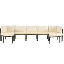 Outdoor Sectional Sofa Set Patio Seating Group With Cushions