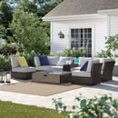 Contemporary Patio Seating Set With Fire Pit