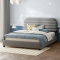 Upholstered Platform Bed Frame And Stylish Curve Shaped Design