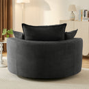 360° Swivel Accent Barrel Chair With Dual Layer Cushion And 3 Removable Pillows