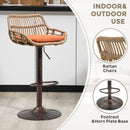 Modern Swivel Bar Stools Adjustable Counter Chairs With Footrest (Set of 2)