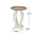 French Country Style Accent Table With Hourglass Design