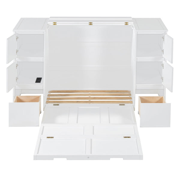 Murphy Bed With Drawers, Cabinets, And USB Ports