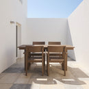 5 Piece Outdoor Dining Set For 4, Patio Table With Umbrella Hole And 4 Armrest Chairs For Backyard, Lawn, Deck, Or Poolside - Brown