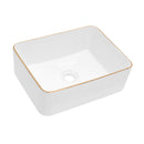 Modern European Style Ceramic Rectangular Vessel Bathroom Sink
