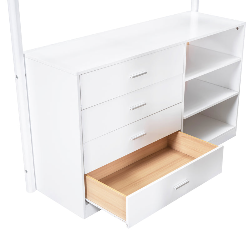 Full Size Teddy FleeceLoft Bed Wood Bed, White