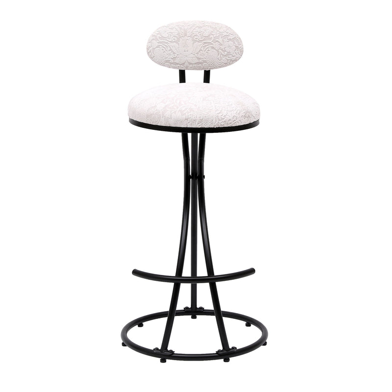 Round Print Bar Stools Upholstered Chairs For Kitchen (Set of 2)