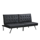 Contemporary Wood Frame Sofa Bed With Stainless Legs - Black