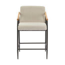 Mid Century Modern Counter Stool Set With Iron Frame