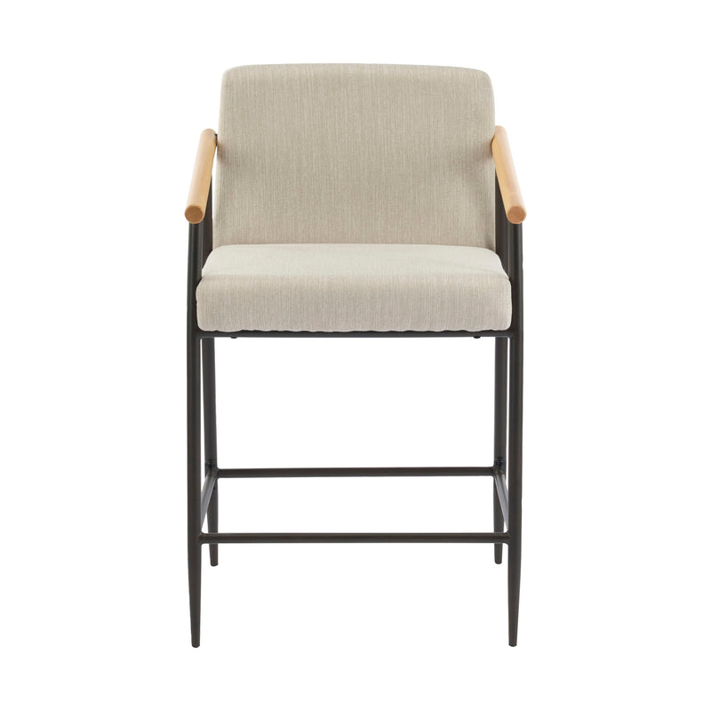 Mid Century Modern Counter Stool Set With Iron Frame