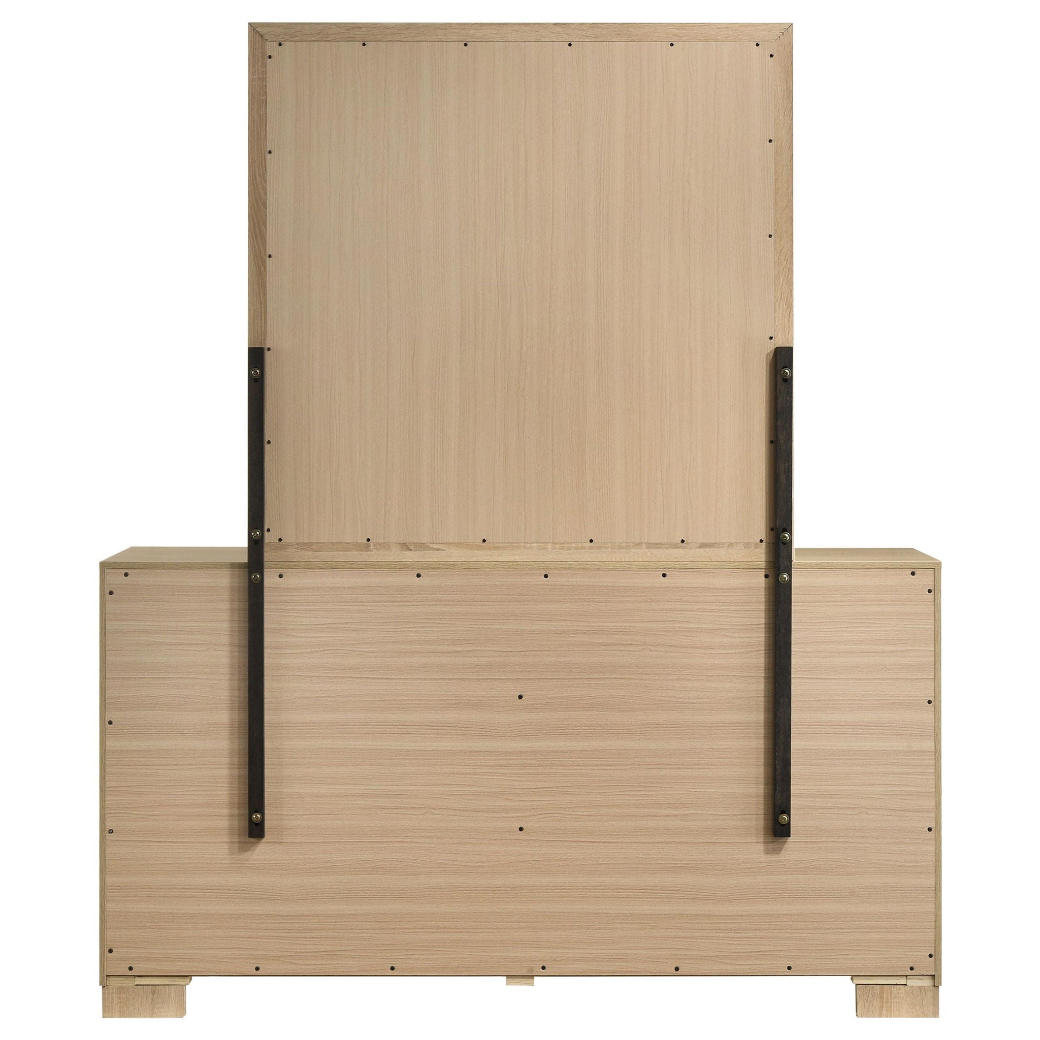 Arielle 6-drawer Bedroom Dresser with Mirror Light Oak