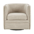 Swivel Chair With Tufted Barrel Design And Nailhead Accents