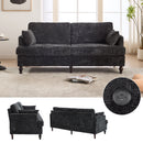 Chenille 2 Seater Sofa With LED Light, USB Charging Port, And Storage Bag