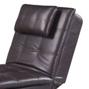 Padilla - Synthetic Leather Chaise Lounge With Pillow USB - Brown