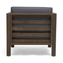 Outdoor Acacia Wood Patio Chair With Fabric Cushion