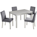 Dining Table Set, Table With A Rectangular Table And Upholstered Chairs