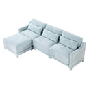Stylish Sofa With Ottoman And Lumbar Pillows, Ergonomic Design
