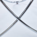 Metal Leg Dining Table With Tempered Glass Top