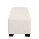 Textured Boucle Ottoman Bench With Hinged Lid For Seating And Storage - Beige