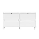 Rattan Dresser With 6 Drawers, Wooden Legs & Metal Handle