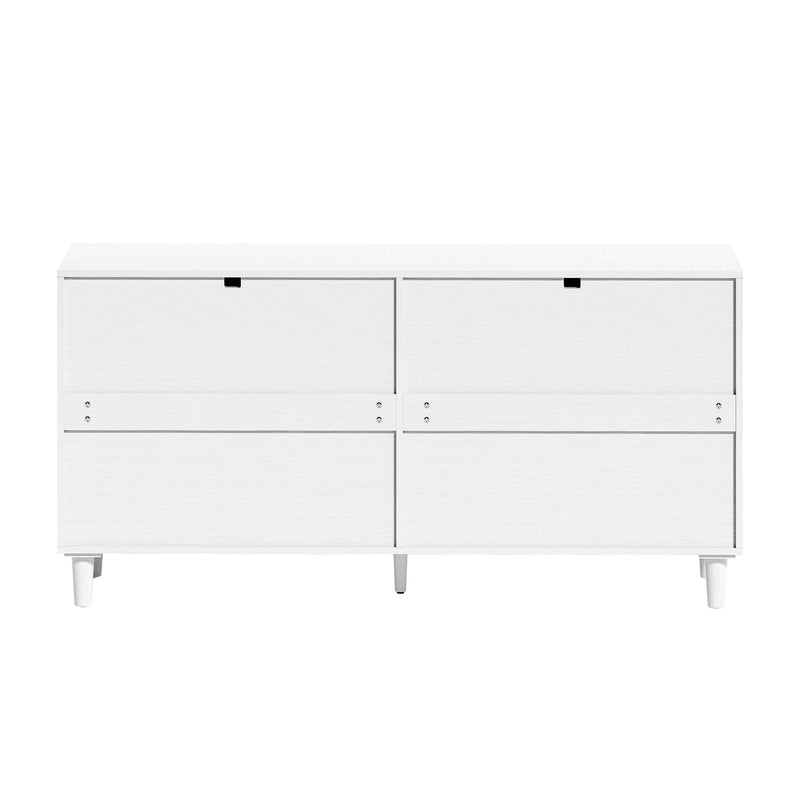 Rattan Dresser With 6 Drawers, Wooden Legs & Metal Handle