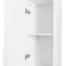 Freestanding Cabinet With Inadjustable Shelves And Two Doors For Kitchen, Dining Room - White