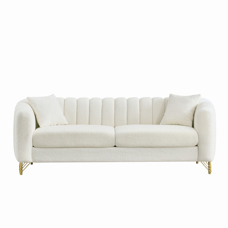 Oversized Sofa, 3 And 3 Seater, Tufted Couch For Living Room - Beige