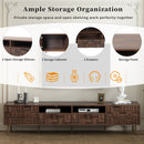 Mid Century TV Stand With 2 Drawers, Media Console Table For Tvs Up To 85'', Entertainment Center With Storage For Living Room - Dark Brown