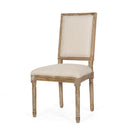 French Country Style Dining Chair With Upholstered Seating And Fluted Legs