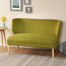 Elegant Classic Upholstered Loveseat With Curved Backrest