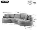 Modern 3 Seater Upholstered Sofa With Curved Design