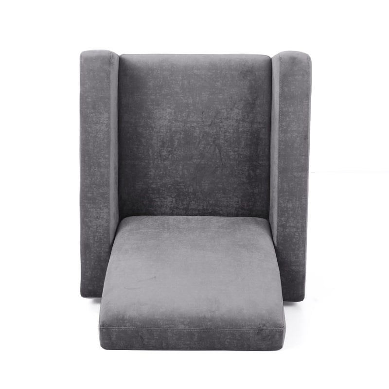 Bolt - Upholstered Recliner Chair With Stainless Steel Base - Gray / Chrome