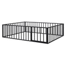 Metal Floor Bed Frame With Fence And Door